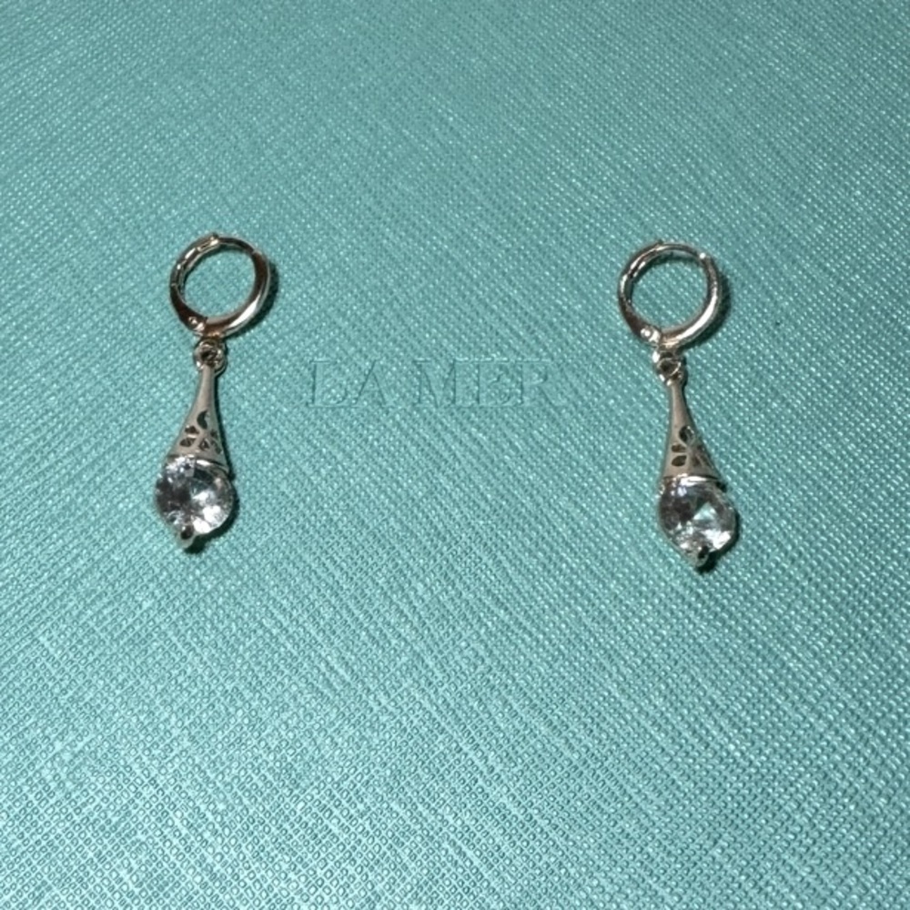 Silver Crystal drop Earrings